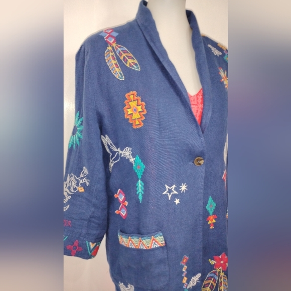 STAR GAZER EMBROIDERED LINEN JACKET - Picture 11 of 13